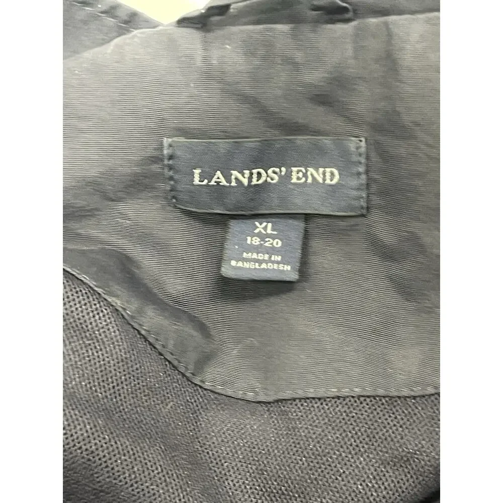 Lands' End Jacket Winter Coat HOODED Hood Black Kid's Youth 18/20 XL - Picture 6 of 6